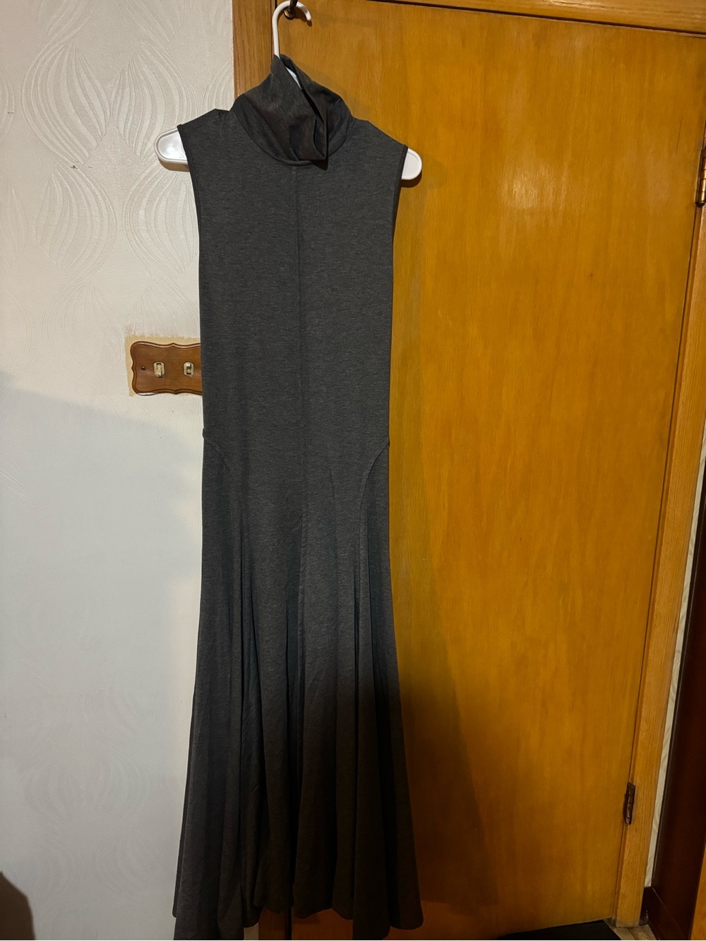 AKIRA Charcoal Gray Sleeveless Mock Neck Maxi Dress
